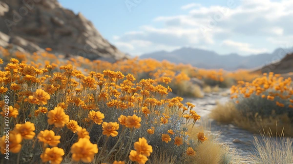 Obraz Desert wildflowers path