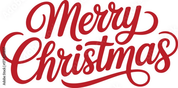 Fototapeta Merry Christmas typography vector art and illustration.