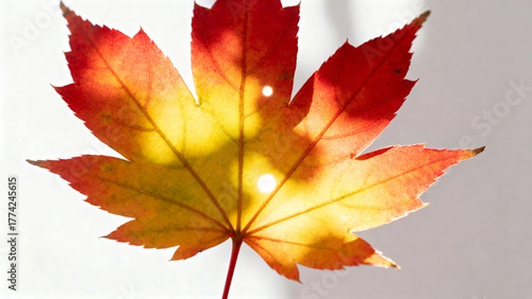 Fototapeta Autumn leaf with vibrant colors