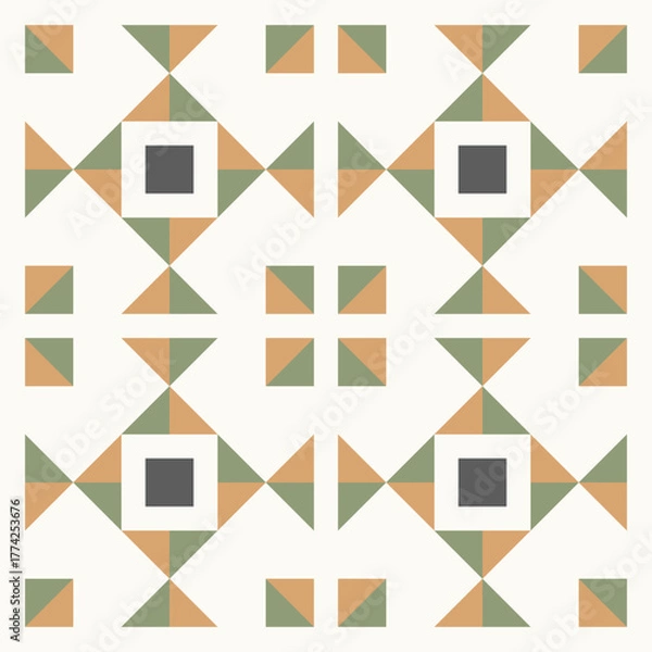 Obraz Geometric Quilted Triangle Tile Seamless Pattern