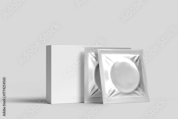 Obraz Realistic Condom blank mockup front view angle