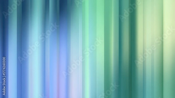 Fototapeta Soft blue green gradient background with vertical wavy lines, creating calm and modern abstract design for digital or print use