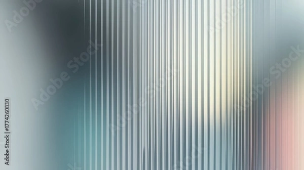 Fototapeta Vertical line stripe gradient background with soft blue, gray, and cream tones, creating modern abstract wavy layered effect, suitable for design or wallpaper