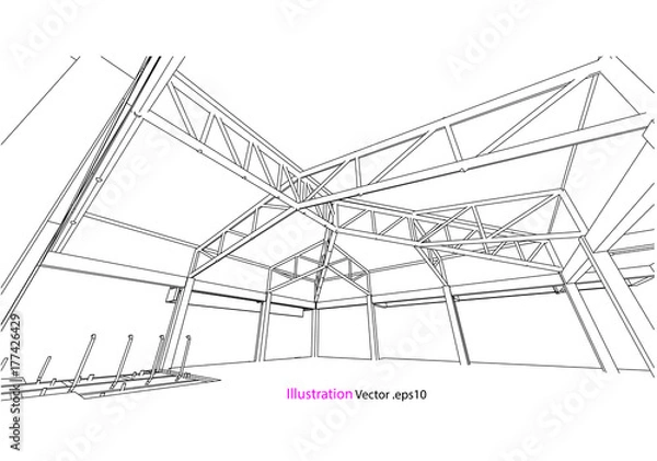 Fototapeta construction building drawing vector model concept