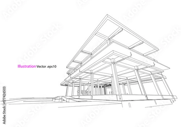 Fototapeta construction building drawing vector model concept