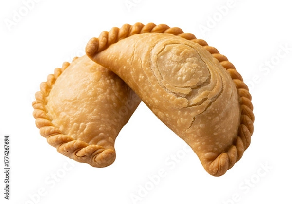 Obraz Curry puff isolated, a delicious snack on a white background