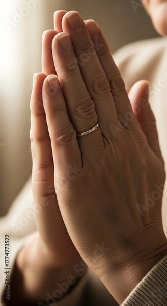 Obraz Hands in Prayer - A Moment of Reflection and Faith.