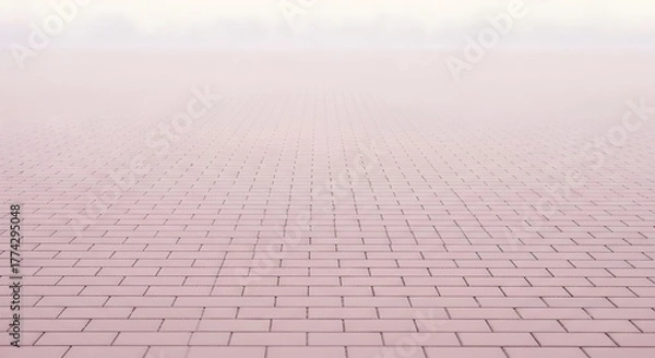 Fototapeta sidewalk block or the pattern of stone block paving. Empty floor in perspective view