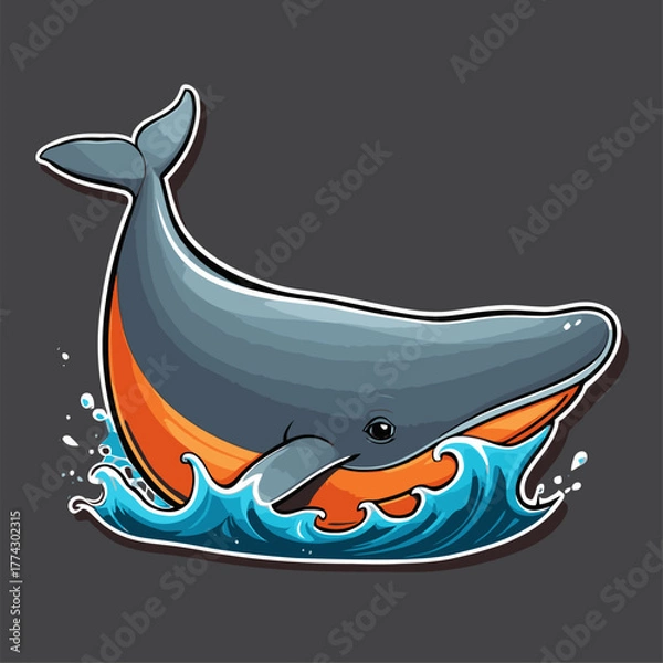 Fototapeta cute whale vector image