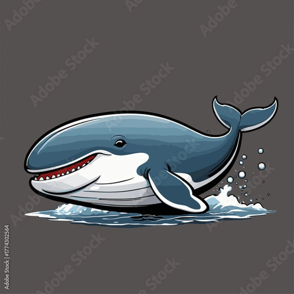 Fototapeta cute whale vector image