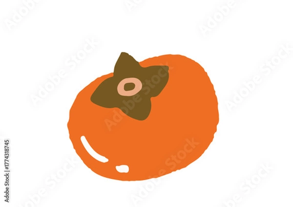 Obraz 手描きの可愛い柿のイラスト