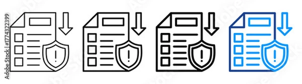 Obraz Data Loss Prevention Icon Different Style Outline Collection Set
