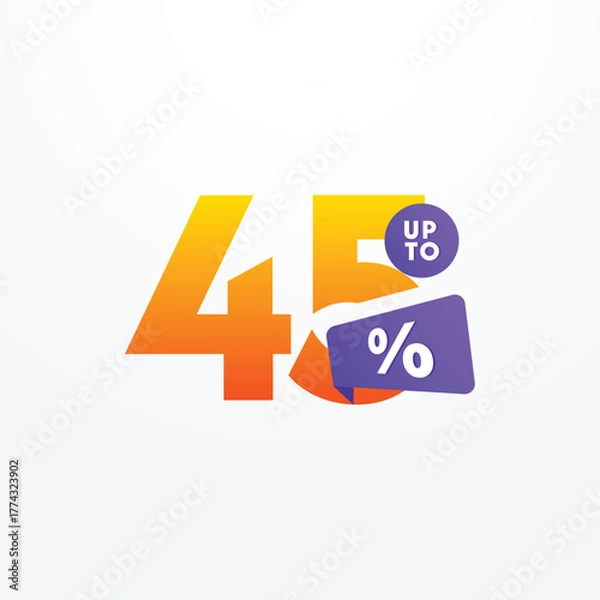 Fototapeta Discount up to 45% sale off Vector Template Design Illustration