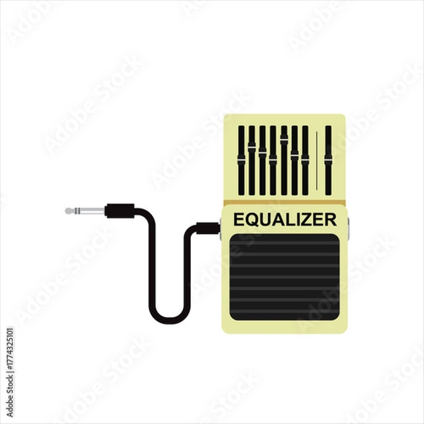 Fototapeta Equalizer Stomp Box Guitar Effect Pedal Vector Isolated Background