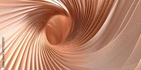 Fototapeta Copper swirl creates a flowing tunnel with a sense of movement.