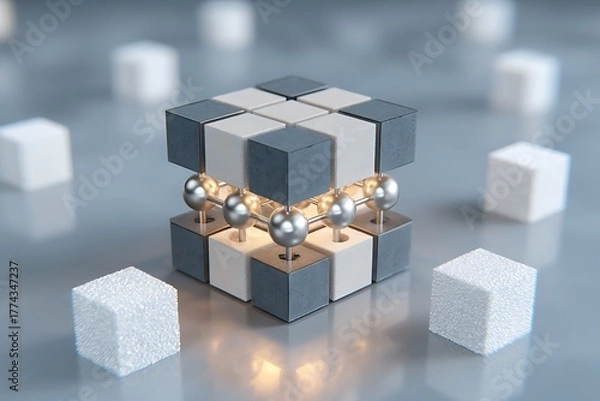Fototapeta A nanoscale memory storage device holding terabytes of data in a sugar cube