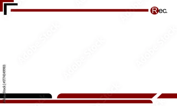 Obraz Modern abstract graphic frame with red and black lines.