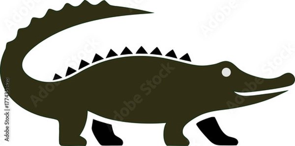 Fototapeta Crocodile head vector icon, great for mascot logos, animal emblems, and wildlife illustrations.