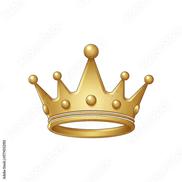 Fototapeta A golden, ornate crown with multiple peaks and circular embellishments. It appears to be regal and majestic against a black background