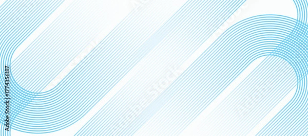 Obraz Abstract minimalist background with concentric diagonal rounded line pattern. Futuristic technology graphic design. Suit for business, cover, header, wallpaper, corporate, website, flyer