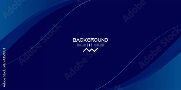 Fototapeta Smooth gradient from deep navy blue to bright cyan with subtle flowing curves. Modern trendy design