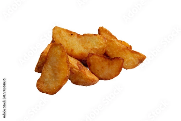 Obraz Fried potato wedges. Transparent.