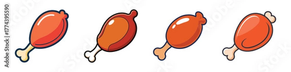 Obraz Four cartoon chicken legs with a
