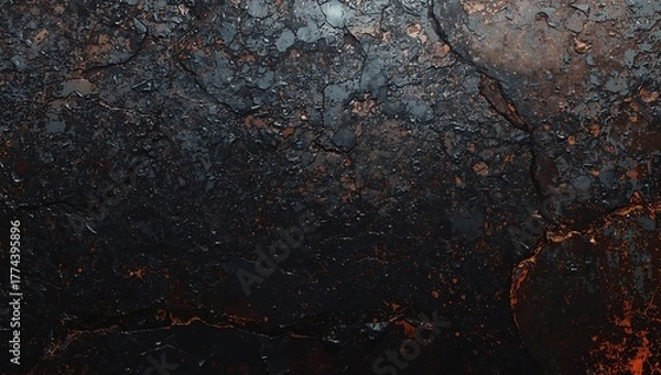 Fototapeta Dark abstract textured background with subtle hints of color and light