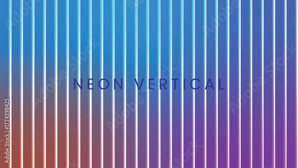 Fototapeta Vertical neon lines gradient abstract background isolated on white background