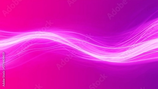 Fototapeta Abstract flowing light streaks on a vibrant pink and purple gradient background