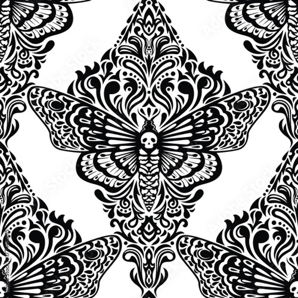 Obraz Death's-Head Hawkmoth Seamless Pattern