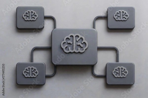 Fototapeta Artificial intelligence agent orchestration network concept