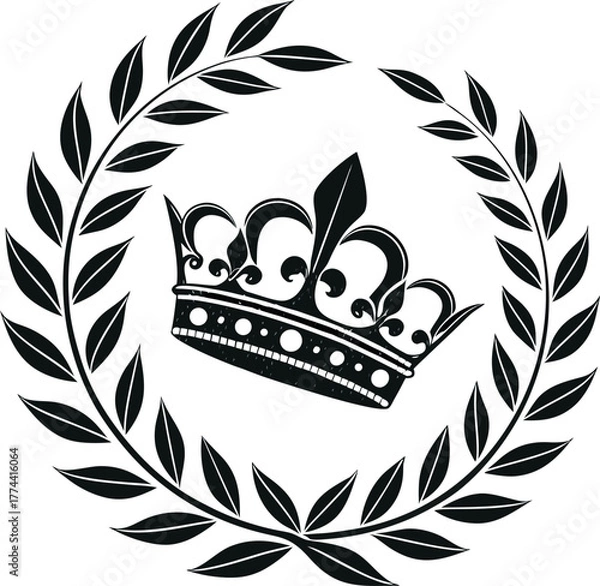 Fototapeta Elegant floral line art vector illustration featuring botanical design elements with leaves and blossoms, useful for invitations, logos, and decorative frames