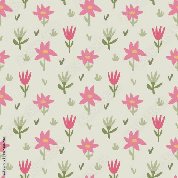 Fototapeta Spring flower seamless pattern. Flower background. Perfect for fabric, textile, wallpaper, decor, print or packaging of products.