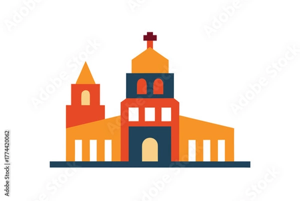 Fototapeta Vector file illustration of abstract geometric shapes and lines pattern