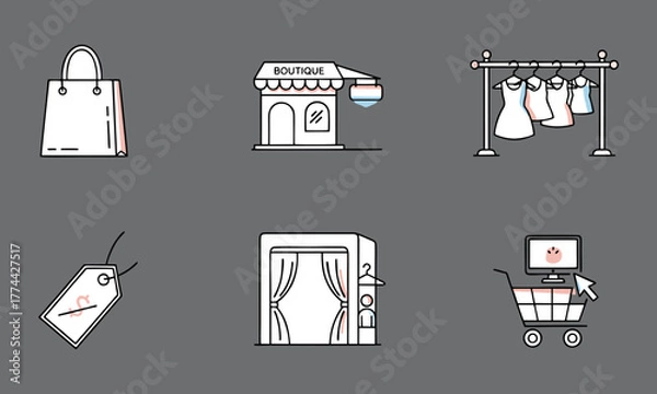 Fototapeta Fashion Accessories Icons