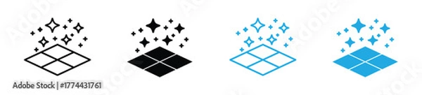 Fototapeta Clean floor surface icon symbol pictogram. stroke designs.