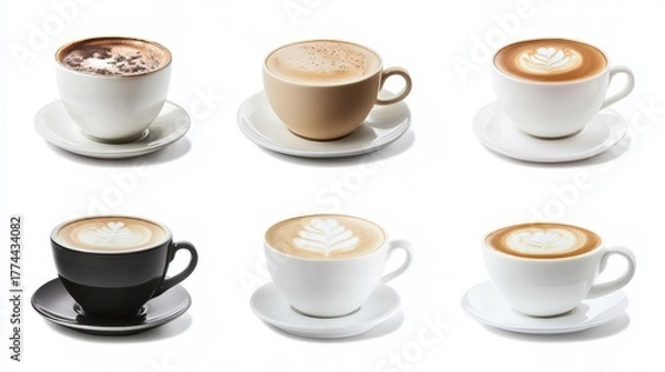 Obraz Set of coffee cups isolated, photo