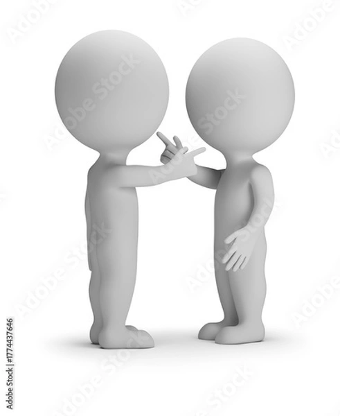 Fototapeta 3d small people - pointing at each other