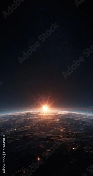 Obraz Sunrise over Earth from Space.