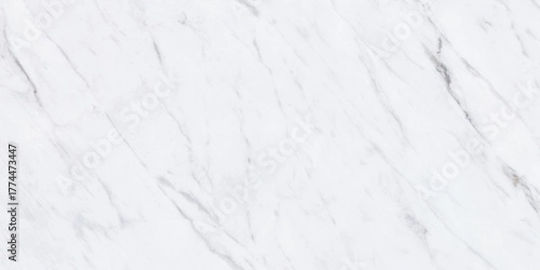 Fototapeta White marble with gray veins. Calacata Italian stone, texture for ceramic tiles, carpet design.
