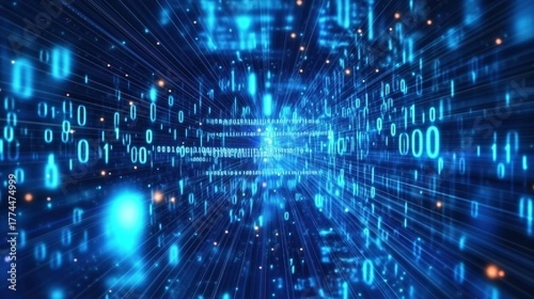 Obraz Digital Data Stream Visualization