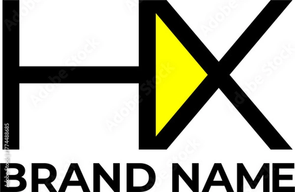 Fototapeta HX initial text letter logo design for company