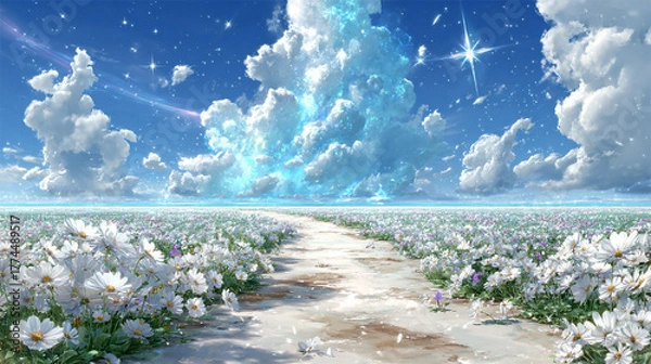 Obraz 雲のある綺麗な青空