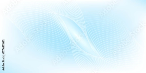 Fototapeta Abstract white wavy glowing lines on a blue background. Futuristic digital high-technology pattern. Health Care concept.