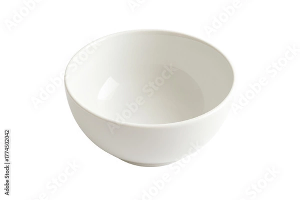 Fototapeta An Empty white ceramic Bowl. Perfect for soup, cereal, or snacks. Clean, simple, and elegant design for your kitchen.