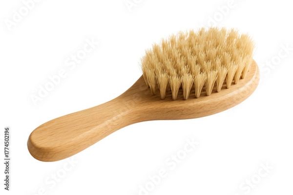 Fototapeta A close-up shot of a wooden brush with soft bristles