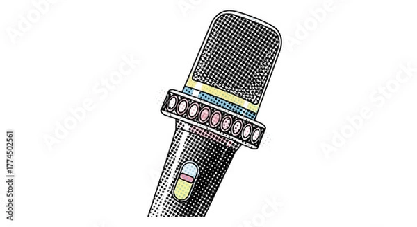 Fototapeta Classic Microphone Illustration for Audio and Performance.