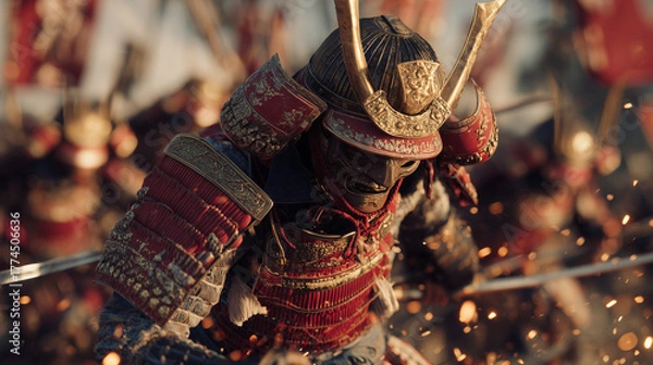 Fototapeta 戦場の侍