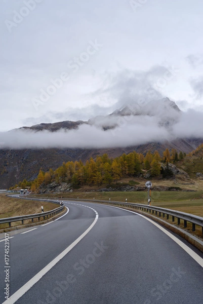 Obraz Road on the Simplon Pass, between Switzerland and Italy